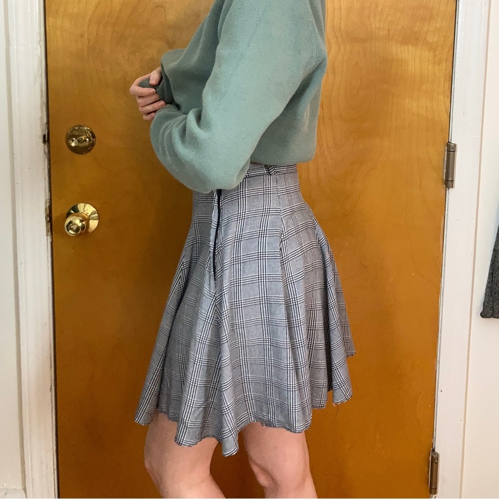 Vintage Glen Plaid Skirt / Skater Skirt / Tennis Skirt